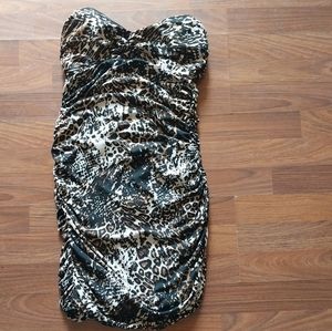 Midi Straplees | Animal Print Leopard | Party Bodycon Dress